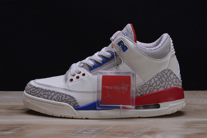 air jordan 3 retro "charity game" sail red mens 136064-140