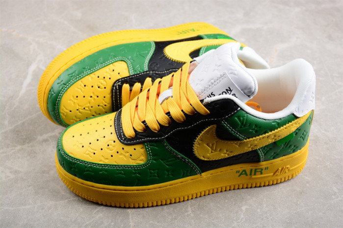 nike low air force 1 x yellow green