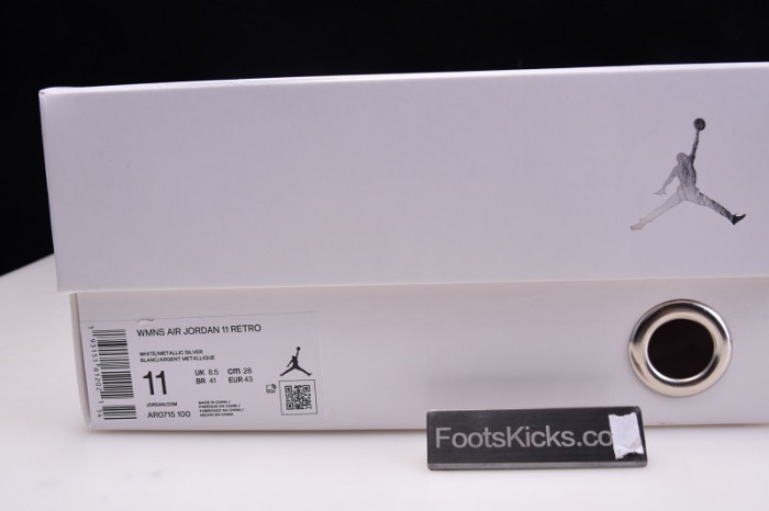 air jordan 11 white metallic silver vast grey ar0715-100