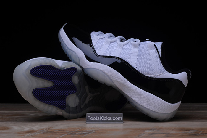air jordan 11 retro low "concord" black/ white mens 528895-153